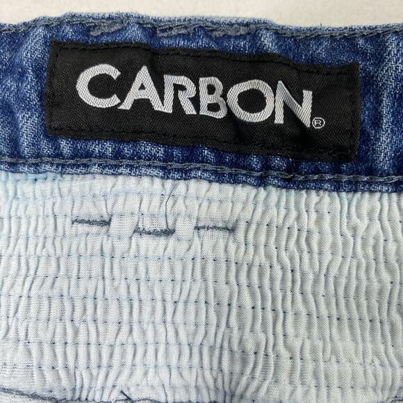 Carbon Jean Shorts Mens Size 38 Destroyed Denim Raw Hem‎ Grunge Moto Skater - Picture 3 of 11